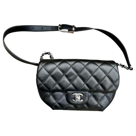 chanel sac banane|Chanel denim shopping bags.